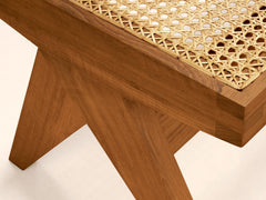 Teak and Cane Bench
