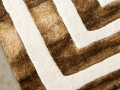 Psychedelic Labyrinth Beige Dip Dye Rug