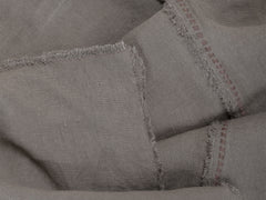 Embroidered Linen Bedspread, Cocoa