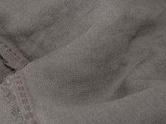 Embroidered Linen Bedspread, Cocoa