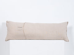 Embroidered Linen Lumbar Cushion, Ecru