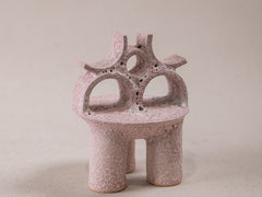Petite Temple Sculpture in Volcanic Pink Glaze