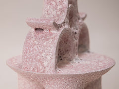 Petite Temple Sculpture in Volcanic Pink Glaze
