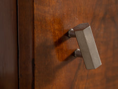 1930s Pair of Deco Bedside Tables in Wood, Glass & Metal