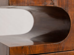 1930s Pair of Deco Bedside Tables in Wood, Glass & Metal