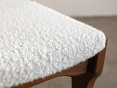 Mid Century Brutalist Dining Chair with Boucle Upholstery