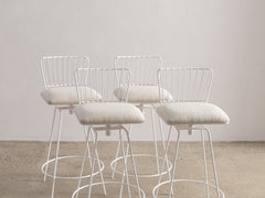 Mid-Century Swivel Bar Stool with Upholstered Seat