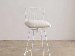 Mid-Century Swivel Bar Stool with Upholstered Seat
