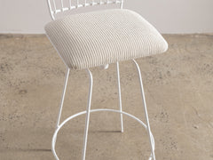 Mid-Century Swivel Bar Stool with Upholstered Seat