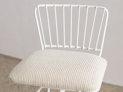 Mid-Century Swivel Bar Stool with Upholstered Seat