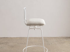 Mid-Century Swivel Bar Stool with Upholstered Seat