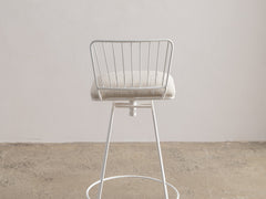 Mid-Century Swivel Bar Stool with Upholstered Seat