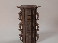 Rythme Vase 12 in Motar Stoneware with Marron Glaze