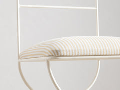 Soleil Stool with Back - Ivory with Sunfish Stripe