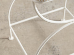 Soleil Stool with Back - Ivory with Sunfish Stripe