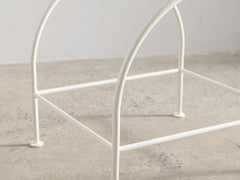 Soleil Stool with Back - Ivory with Sunfish Stripe