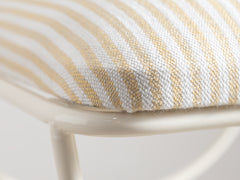 Soleil Stool with Back - Ivory with Sunfish Stripe