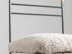Soleil Stool with Back - Charcoal with Sheepskin