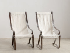 1930s Metal Sling Back Chair by Salvatore Bevelaqua