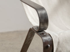 1930s Metal Sling Back Chair by Salvatore Bevelaqua