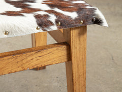 1950s Timber and Cow Hide Stool 01