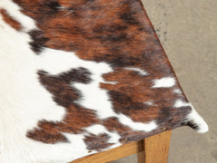 1950s Timber and Cow Hide Stool 01