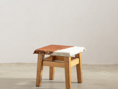 1950s Timber and Cow Hide Stool 03
