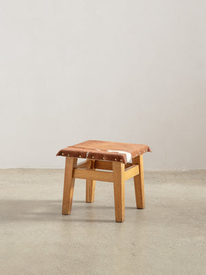 1950s Timber and Cow Hide Stool 04