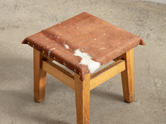 1950s Timber and Cow Hide Stool 04