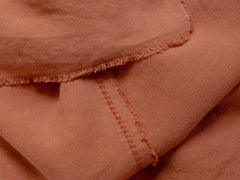 Embroidered Linen Bedspread, Clay