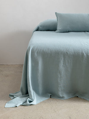 Embroidered Linen Bedspread, Celeste