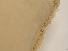 Embroidered Linen Lumbar Cushion,  Butter