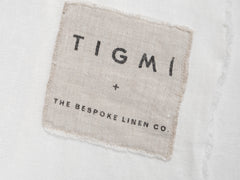 Embroidered Linen Bedspread, Chalk