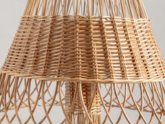 1950s Woven Rattan Floor Lamp