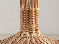 1950s Woven Rattan Floor Lamp