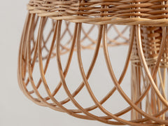 1950s Woven Rattan Floor Lamp