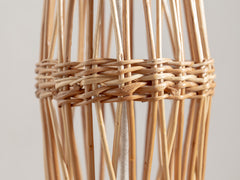 1950s Woven Rattan Floor Lamp