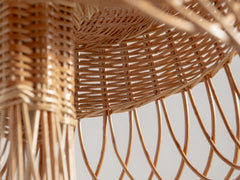 1950s Woven Rattan Floor Lamp