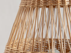 1950s Woven Rattan Floor Lamp