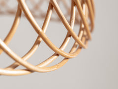 1950s Woven Rattan Floor Lamp