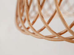 1950s Woven Rattan Floor Lamp