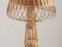 1950s Woven Rattan Floor Lamp