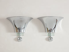 Art Deco Chrome & Glass Wall Light