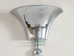 Art Deco Chrome & Glass Wall Light