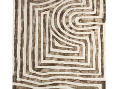 Psychedelic Labyrinth Beige Dip Dye Rug