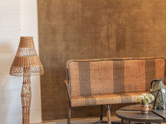 1950s Woven Rattan Floor Lamp