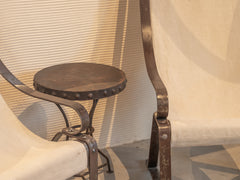 1930s Metal Sling Back Chair by Salvatore Bevelaqua