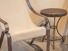 1930s Metal Sling Back Chair by Salvatore Bevelaqua