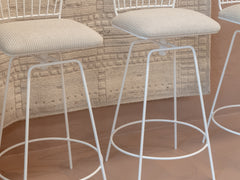 Mid-Century Swivel Bar Stool with Upholstered Seat