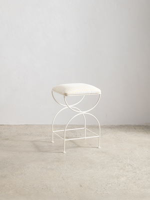 Soleil Stool - Ivory with Sunfish Stripe